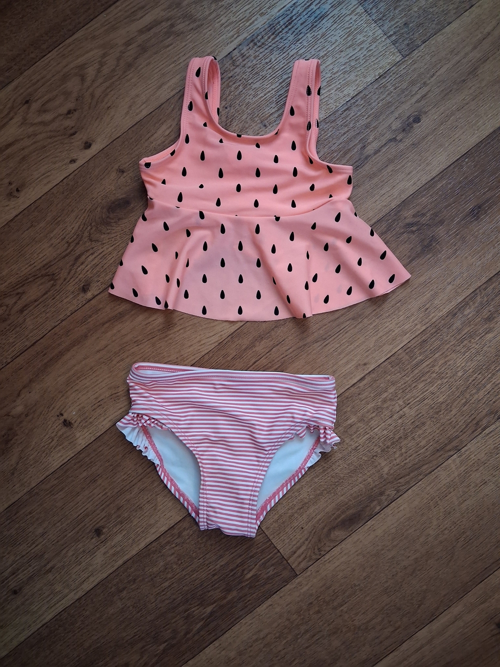 Pink Watermelon-Print Tankini Set for Girls - Pink